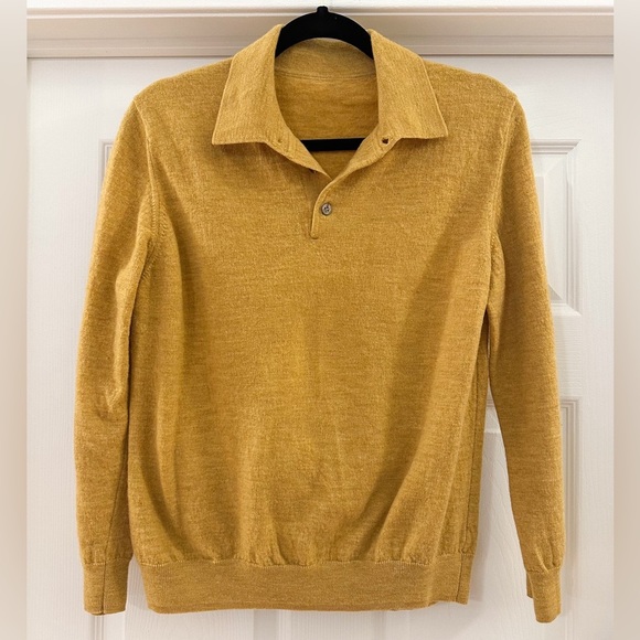 Vintage Wool Marigold Yellow Collared Pullover Sweater 
small - Picture 4 of 8